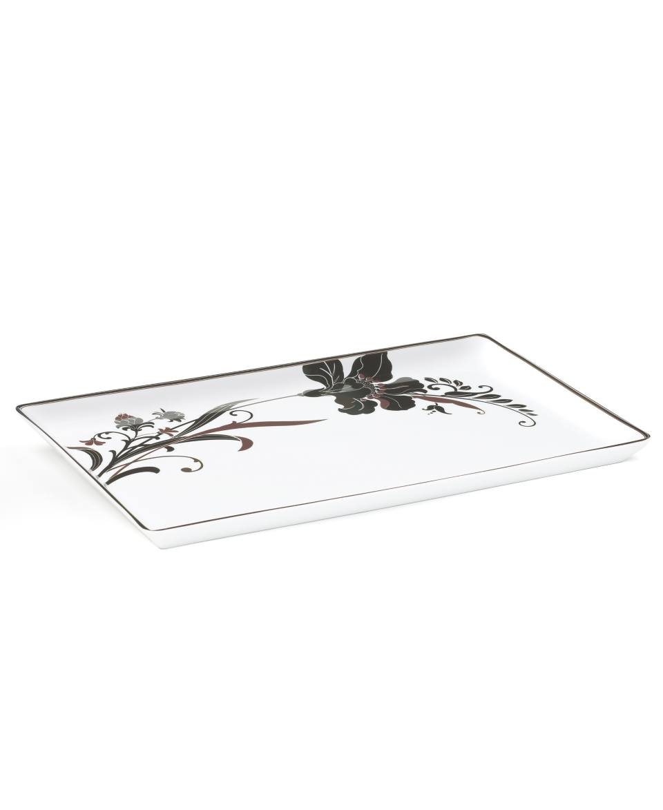 Mikasa Dinnerware, Cocoa Blossom Rectangular Tray   Fine China