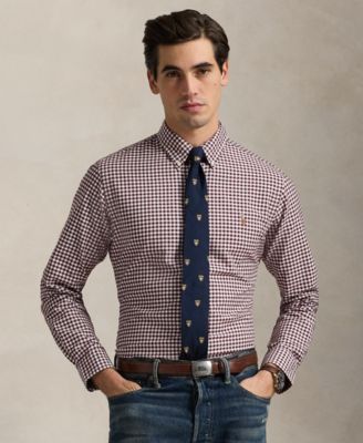 Мужская рубашка Polo Ralph Lauren Oxford в клетчатую клетку, сшитая на заказ