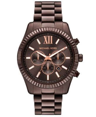 Мужские часы Michael Kors с хронографом Lexington, коричневые, из нержавеющей стали, 44 мм