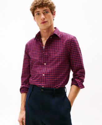 Наследие Томми Хилфигер мужские Оксфорд сезонные Проверьте рубашка с длинным рукавом