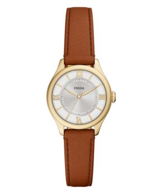 Женские часы Fossil Gilmore с тремя стрелками, коричневые, из кожи Кроко, 28 мм