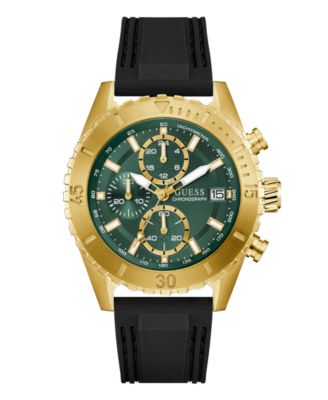 Мужские часы GUESS с хронографом в тон черному золоту, золото 45 мм