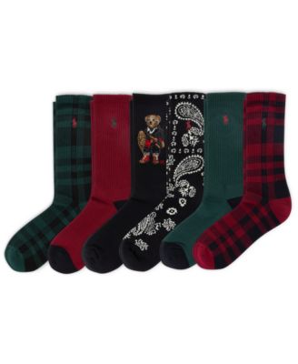 Мужские носки Polo Ralph Lauren из 6 упаковок Holiday Bear Crew