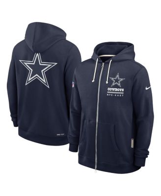 Мужская толстовка Nike Navy Dallas Cowboys Sideline Utility Player Performance с капюшоном на молнии