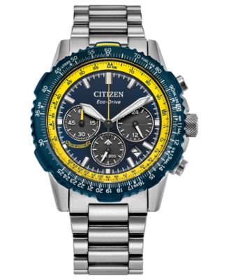 Мужские часы Citizen Promaster Navihawk с хронографом и серебристым браслетом из нержавеющей стали 40 мм