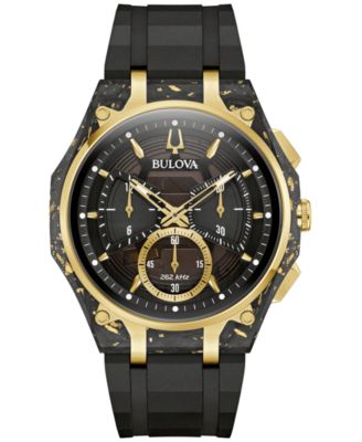 Мужские часы Bulova Special Edition 150th Anniversary Luxury CURV Sport с хронографом, черные резиновые часы, 44 мм