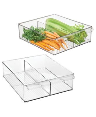 Разделенный пластиковый контейнер для хранения IDesign с ручкой, набор из 2 предметов, прозрачный, Сделано в США