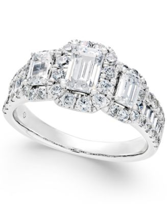 Macy's Diamond Engagement Ring (2 ct. t.w.) in 14k White Gold & Reviews ...