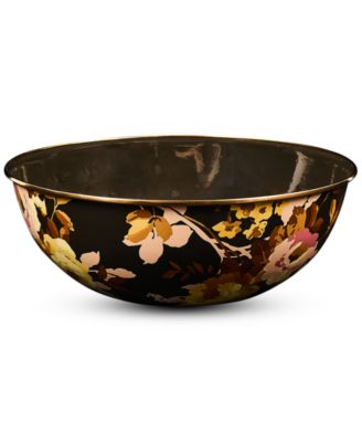 Очень большая миска для повседневного использования MacKenzie-Childs Wild Rose Brown, 192 унции.
