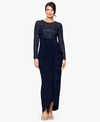 Платье-футляр B&A By Betsy and Adam Petite с круглым вырезом горловины, синее