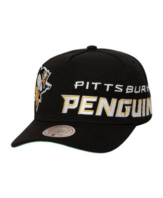 Мужская черная кепка Mitchell & Ness с логотипом Pittsburgh Penguins и надписью Wordmark с застежкой на молнию Pro, регулируемая по размеру, черная