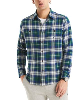 Мужская клетчатая рубашка с прямым воротником Nautica