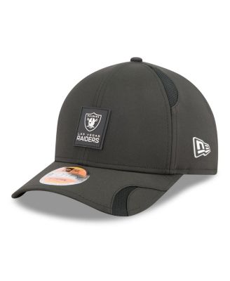 Мужская черная шляпа New Era Las Vegas Raiders 2025 Sideline M-Crown с регулируемой длиной 9 ДЮЙМОВ, новая эра