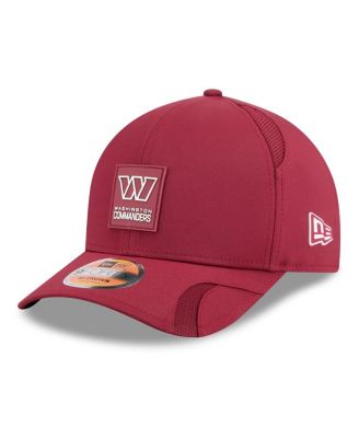 Мужская шляпа New Era бордового цвета Washington Commanders 2025 Sideline M-Crown с регулируемой длиной 9 ФУТОВ