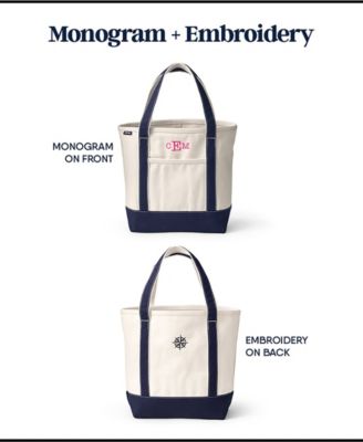 Холщовая сумка-тоут Lands' End Medium с 5 карманами и открытым верхом на длинной ручке