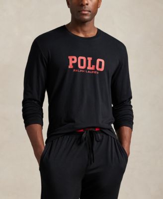 Мужская футболка Polo Ralph Lauren с длинным рукавом и круглым вырезом горловины