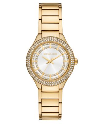 Женские часы Michael Kors Sylvia с тремя стрелками из нержавеющей стали золотистого цвета, 33 мм