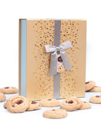 Фирменная золотая подарочная коробка для песочного печенья Mary Macleod с серебряной лентой Chocolate Crunch Shortbread, 18 штук