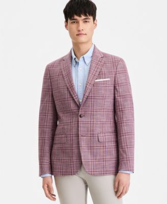Мужской блейзер с современным рисунком от Tommy Hilfiger фиолетового цвета