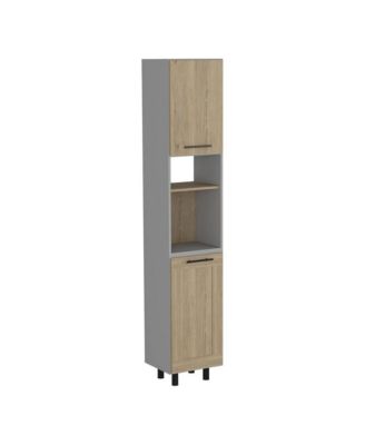 Кухонный шкаф-кладовка Tuhome Hassel из светлой сосны МДФ коричневого цвета