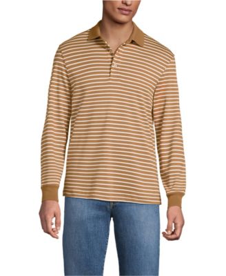 Мужская рубашка поло Supima из хлопка с длинным рукавом Lands' End для мужчин высокого роста