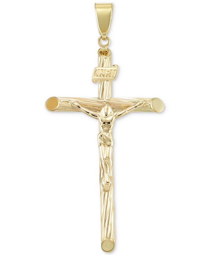 Mens italian gold cross necklace clearance