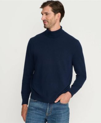 Мужской свитер-водолазка из тонкого кашемира Lands' End с высоким воротом