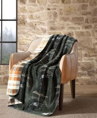 Пышный фланелевый плед с принтом Eddie Bauer, 70 x 60 дюймов