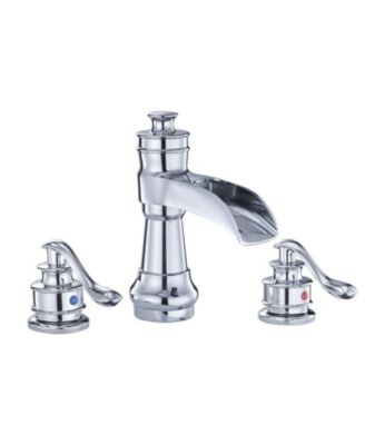 Greenspring, 8 дюймов Широко распространенный водопадный смеситель для ванной комнаты с 2 ручками и подводящим трубопроводом из полированного хрома Spot Resist.