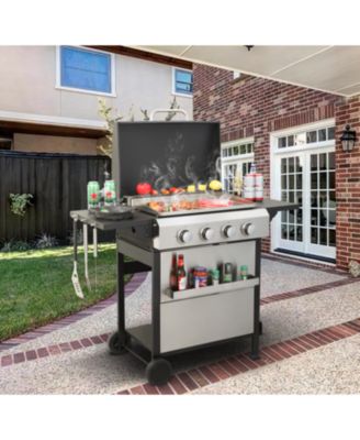 Складной приставной столик Streamdale Furniture с 4-конфорочным пропановым грилем для барбекю SS Plancha
