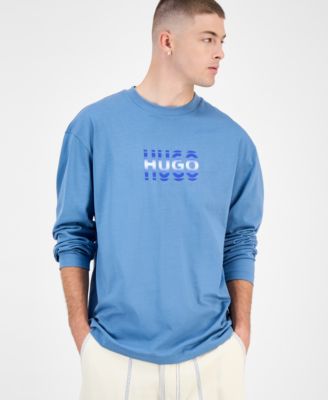 Мужская хлопковая футболка Hugo Boss с логотипом Niftilong и длинным рукавом из хлопка
