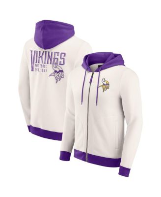 Мужская кремовая толстовка Minnesota Vikings Distressed Graphics с капюшоном на молнии из коллекции Darius Rucker от Fanatics.