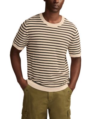 Мужской полосатый свитер с круглым вырезом и текстурой от бренда Lucky Brand