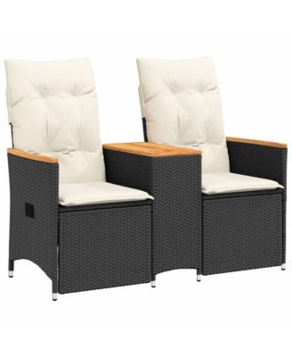 Садовый 2-местный раскладывающийся диван VidaXL PE из ротанга