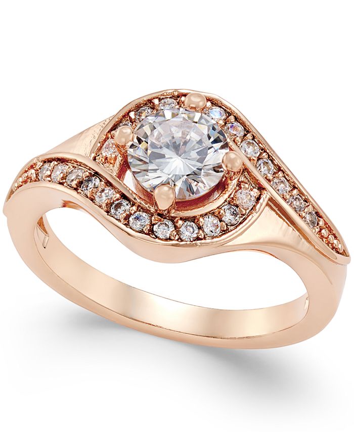 Charter Club Rose GoldTone Crystal Solitaire Twist Ring, Created for