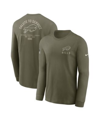 Мужская оливковая футболка Nike Buffalo Bills 2025 Salute to Service с длинным рукавом оливкового цвета от Nike