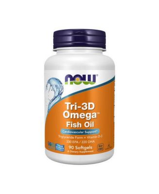 Рыбий жир NOW Foods Tri-3D Omega, 90 капсул, бесцветный