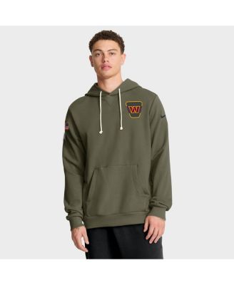 Мужская толстовка Nike Olive Washington Commanders 2025 Salute to Service Sideline стандартного выпуска с капюшоном Dri-FIT