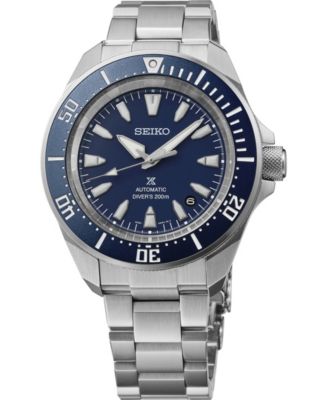 Мужские часы Seiko Prospex Diver с серебряным браслетом из нержавеющей стали, 41,7 мм, синие
