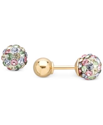 Macy's Children's Crystal Ball Reversible Stud Earrings Collection in ...