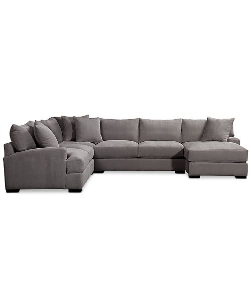 Furniture Rhyder 4 Pc 112 Fabric Sectional Sofa With Chaise Created For Macy S Reviews Furniture Macy S