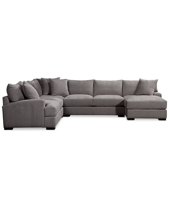 Furniture Rhyder 4Pc. 112" Fabric Sectional Sofa with Chaise, Created