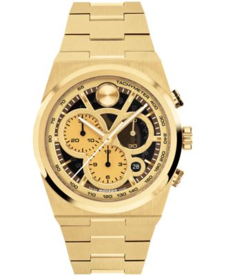 Мужские часы Movado Bold Quest Swiss Quartz Chrono с ионным покрытием из светло-золотистой стали диаметром 40 мм