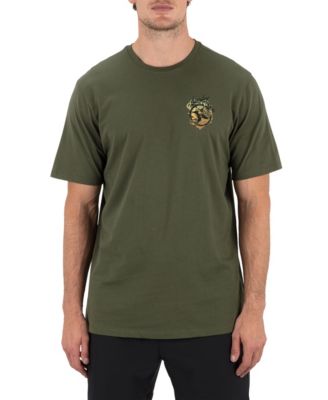 Мужская облегающая футболка Hurley с коротким рукавом и круглым вырезом горловины