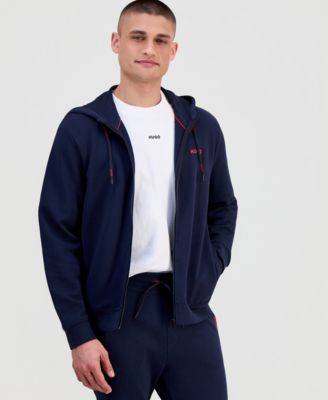 Мужская хлопковая толстовка с логотипом Hugo Boss на молнии