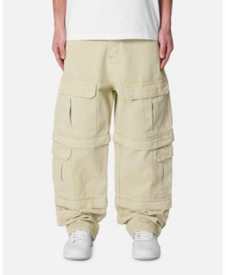 Мужские ультрамягкие джинсы-карго mnml, Свободный крой, Множество карманов, Стиранная отделка, Регулируемая талия, Уличные джинсы