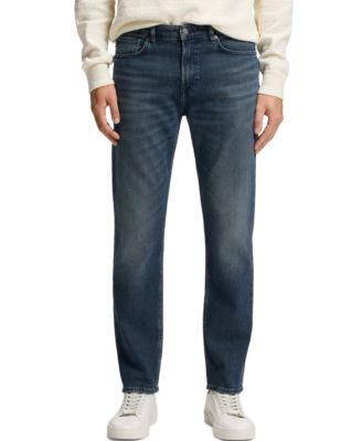 Мужские джинсы BOSS by Hugo Boss синего цвета из комфортного стрейчевого денима Maine Regular-Fit