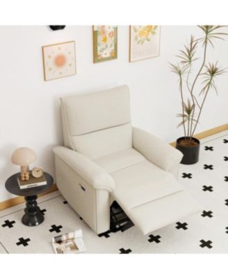 Streamdale Furniture Кресло-качалка Streamdale Wall Hugger с питанием от сети Zero Wall с USB (бежево-серый