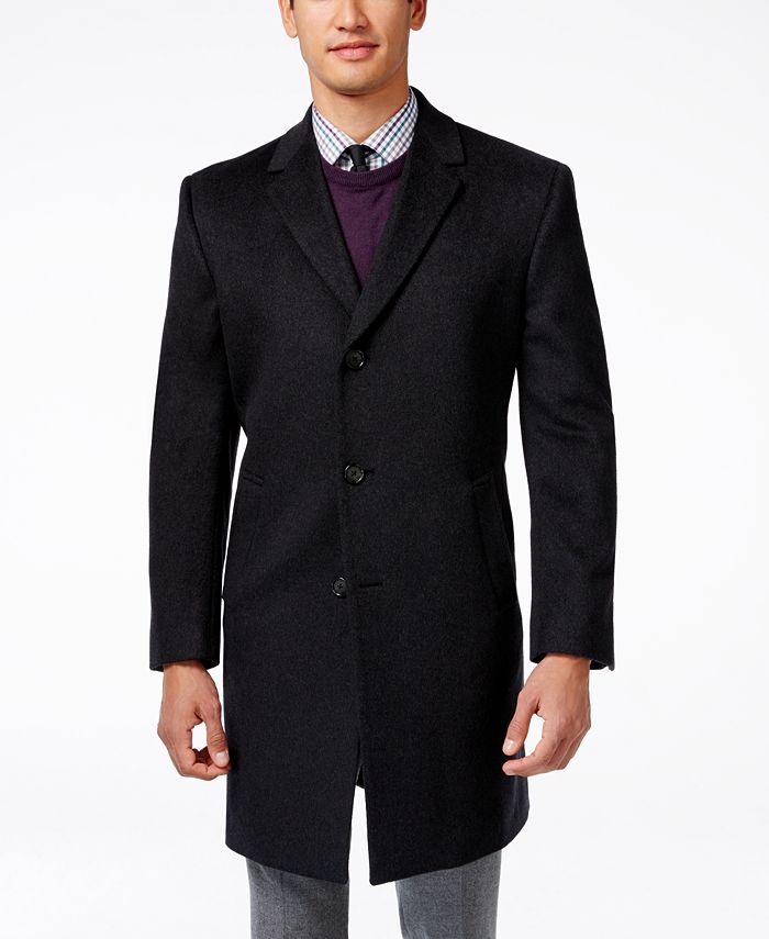 Kenneth Cole Reaction Raburn Wool-Blend Over Coat Slim-Fit & Reviews ...