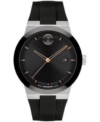 Мужские швейцарские кварцевые часы Movado Bold Fusion из черного силикона, 42,30 мм